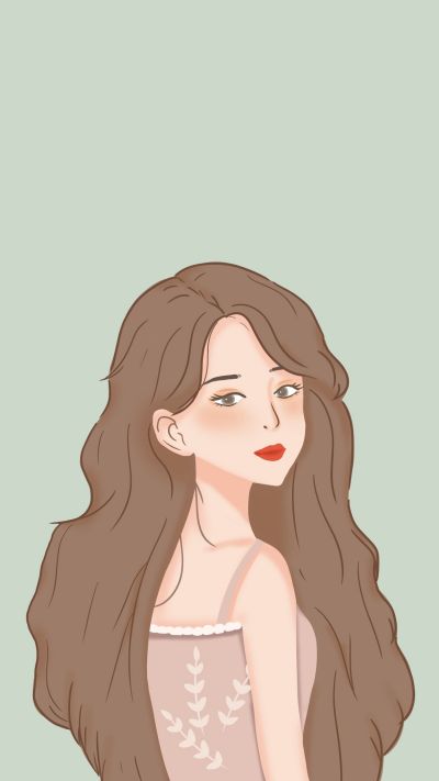 简约文艺手绘性感女生手机壁纸 模板ID：9374