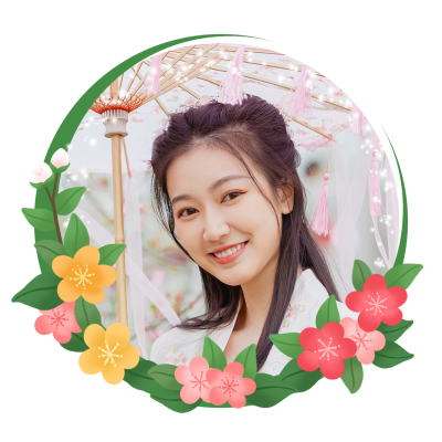 春暖花开手绘花环清新浪漫头像 模板ID：9873