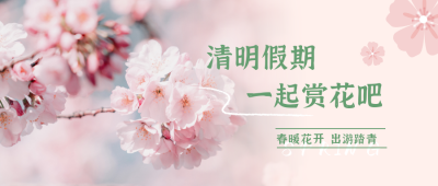 清明节旅游出行赏花踏青公众号首图 模板ID:10539