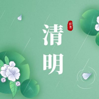 简约清明节手绘插画公众号次图 模板ID:10726