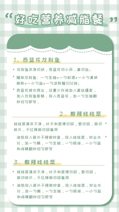 营养减脂餐减肥菜谱手机海报 模板ID:11135