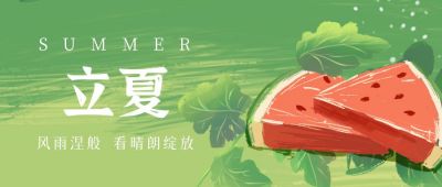绿色西瓜夏天公众号封面首图 模板ID:11527