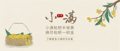 小满节气水墨风手绘公众号首图 模板ID:11585