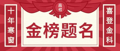 金榜题名手绘奖状喜庆公众号首图 模板ID:11716