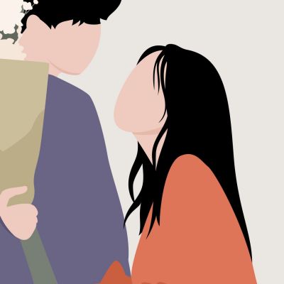 520情人节简约文艺扁平插画情侣头像 模板ID：12201