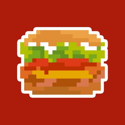 美食快餐汉堡包像素风插画创意头像 模板ID:12210