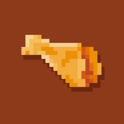 美食快餐炸鸡腿像素风插画创意头像 模板ID：12208