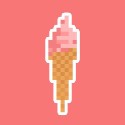美食甜点冰淇淋像素风插画情侣头像 模板ID：12211