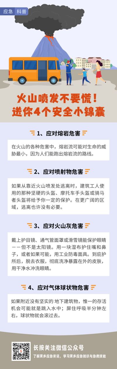 紫色扁平手绘自然灾害地质灾害火山喷发应急科普长图海报 模板ID：12625