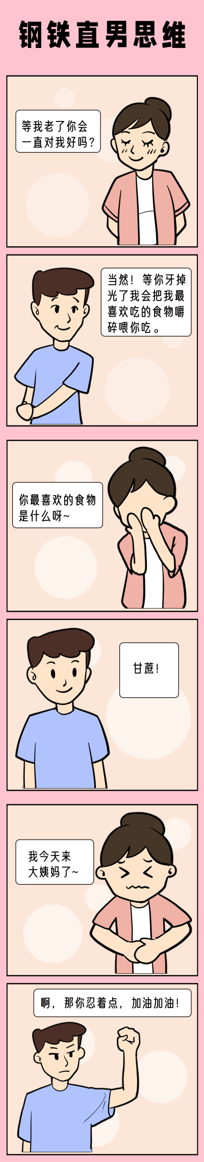 钢铁直男思维趣味对话手绘条漫 模板ID：12874
