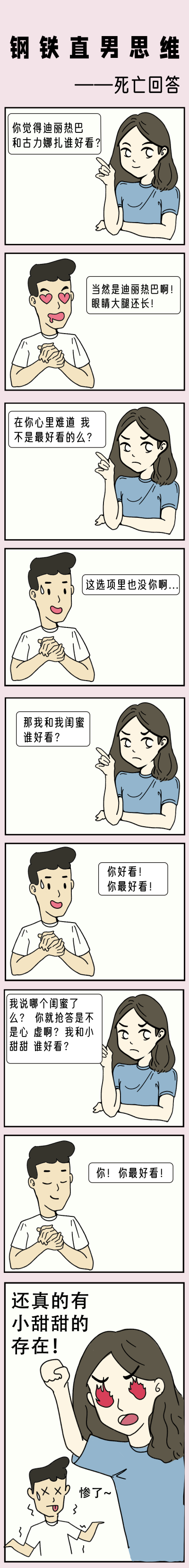 钢铁直男思维趣味对话手绘条漫 模板ID:12873