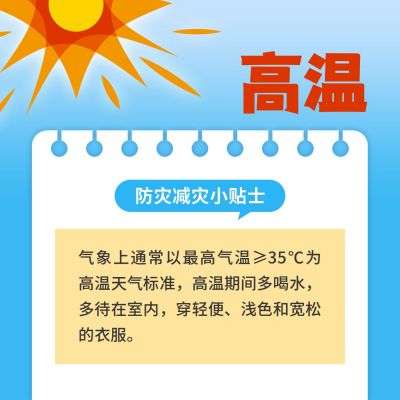 三伏天高温预警气象灾害自然灾害方形海报 模板ID：12921