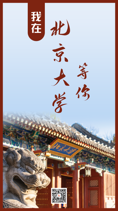 我在北京大学等你高校招生实景手机海报 模板ID：12964