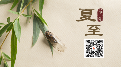 夏至节气蝉鸣杨柳中国风实景微信二维码 模板ID：13441