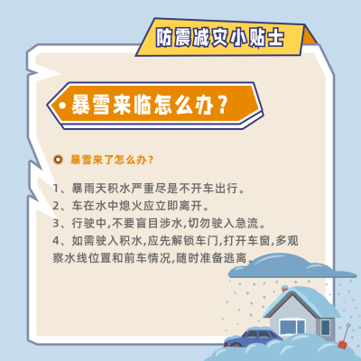 自然灾害暴雪预警安全知识科普方形海报 模板ID：13717
