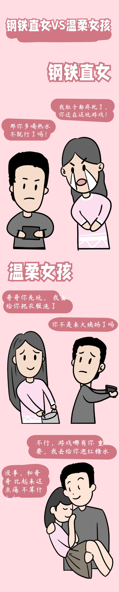 通用可爱手绘钢铁直女趣味条漫 模板ID:14052