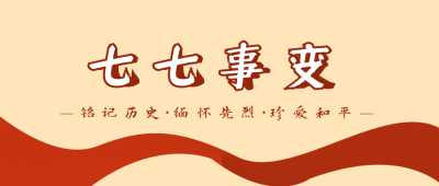 七七事变政党卢沟桥事变公众号封面首图 模板ID:14083