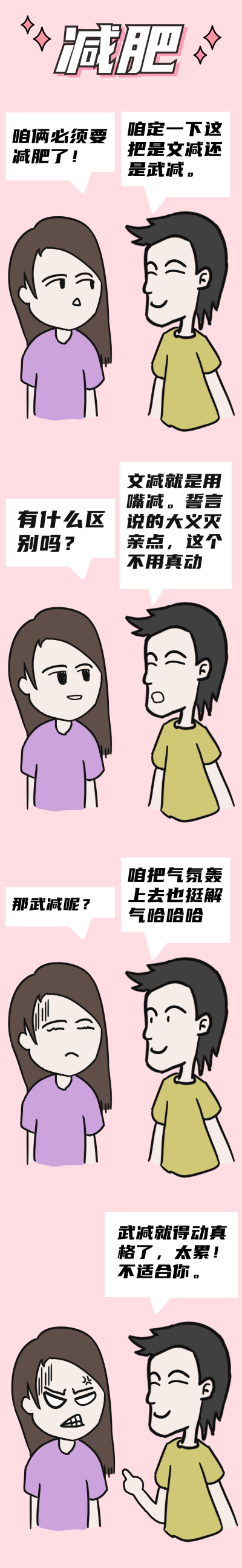 减肥恶搞搞笑趣味条漫 模板ID:14145