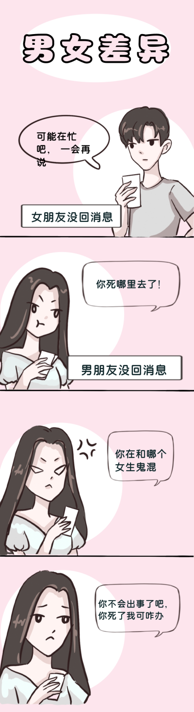 男女差异趣味条漫 模板ID:14366