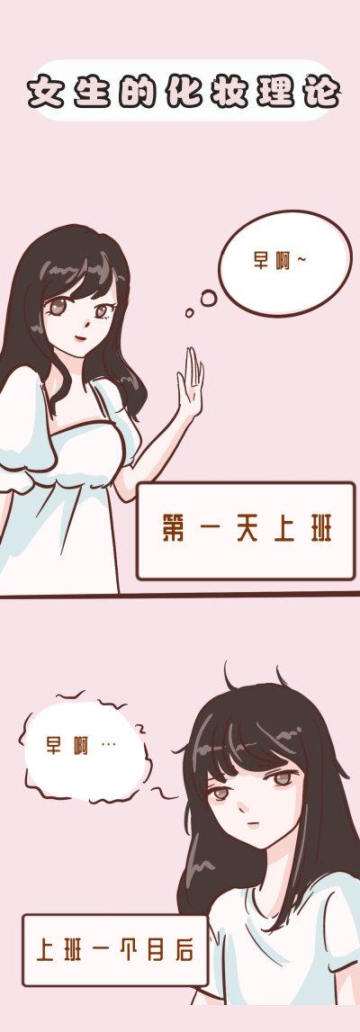 女生的化妆理论趣味条漫 模板ID：14364