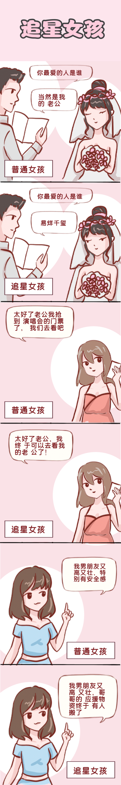追星女孩趣味条漫 模板ID:14351