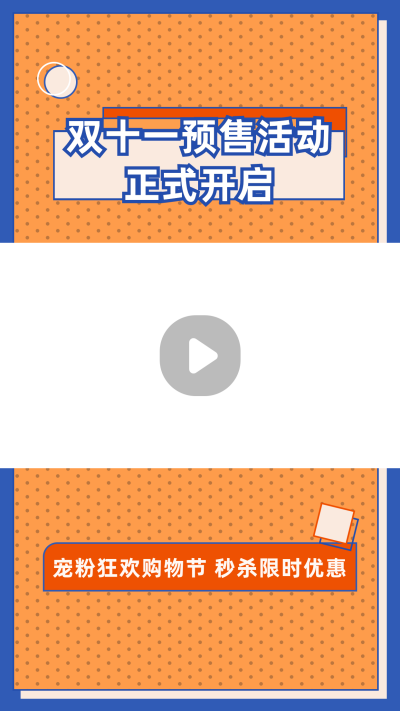 双十一电商活动直播带货活动宣传视频边框 模板ID:14650