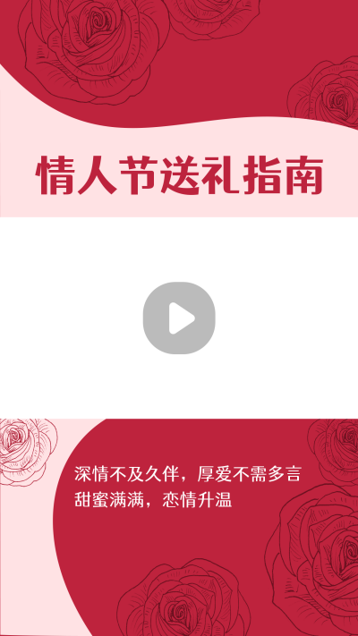 520情人节送礼指南红色浪漫视频边框 模板ID:14662