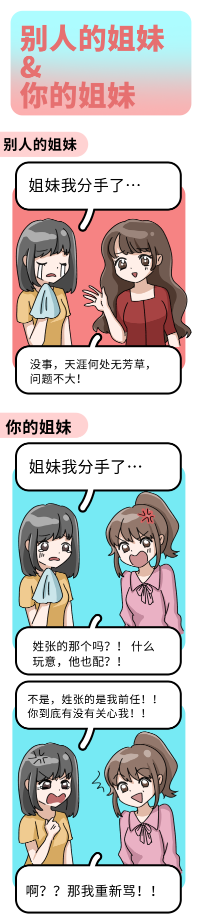 别人的姐妹与你的姐妹趣味条漫 模板ID:14720