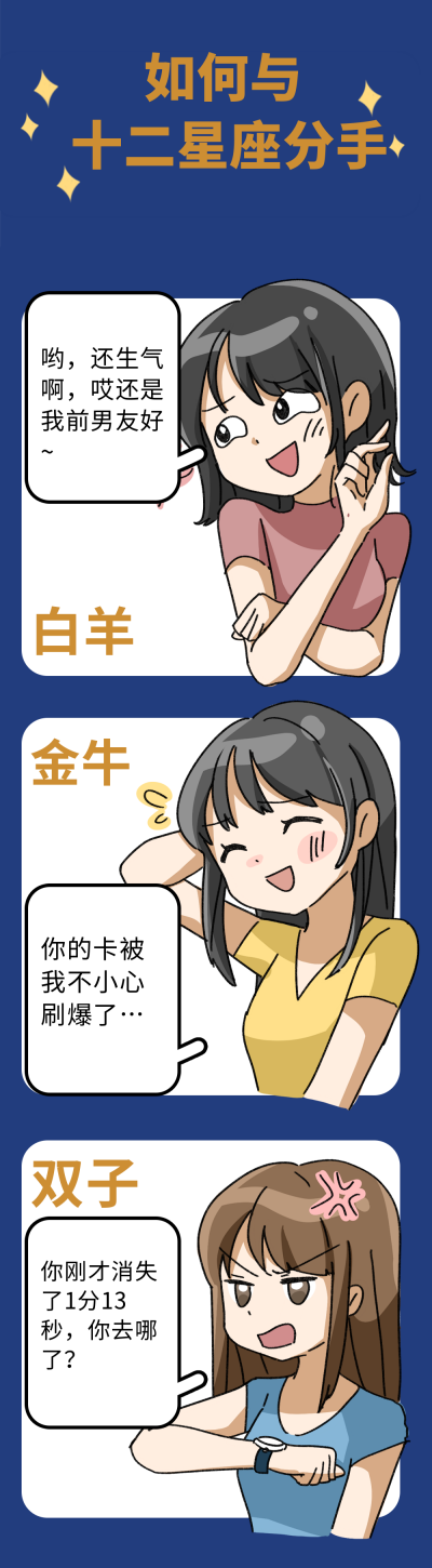 如何和十二星座分手趣味条漫 模板ID:14743
