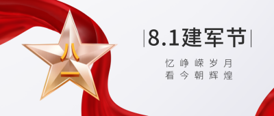 八一建军节红布公众号封面首图 模板ID：15468