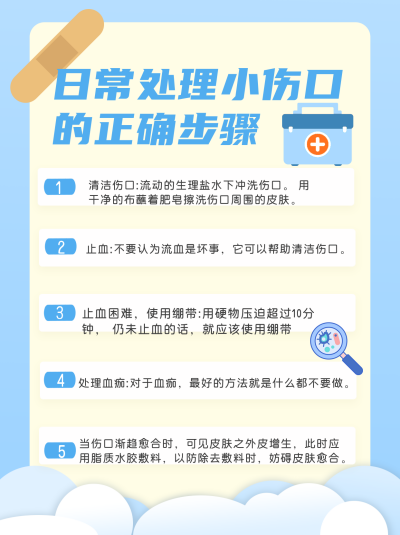 日常处理伤口小红书封面图 模板ID：16438