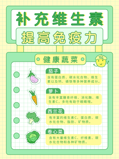 美食健康营养蔬菜小红书封面 模板ID:15935