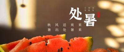二十四节气处暑实图简约公众号首图 模板ID：16015