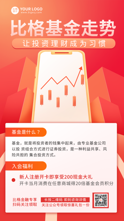 比格基金走势分析手机海报 模板ID：17644
