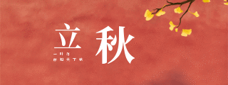 手绘二十四节气立秋银杏叶动态胶囊Banner 模板ID:16503
