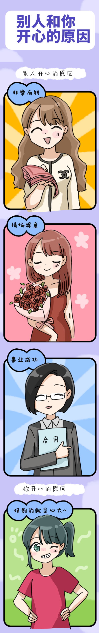 别人和你开心的原因趣味条漫 模板ID：17513