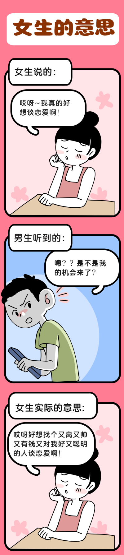 女生的意思趣味条漫 模板ID:17492