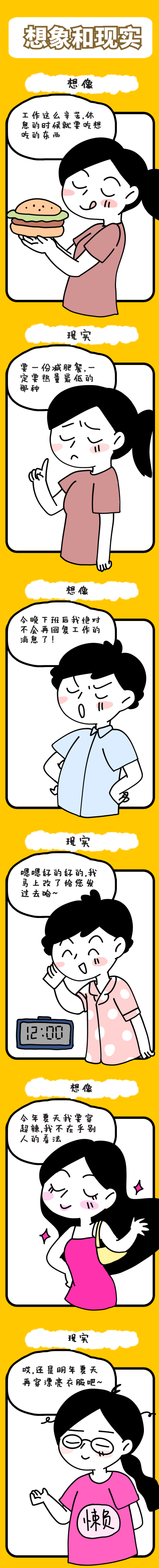 想象和现实趣味条漫 模板ID:17486