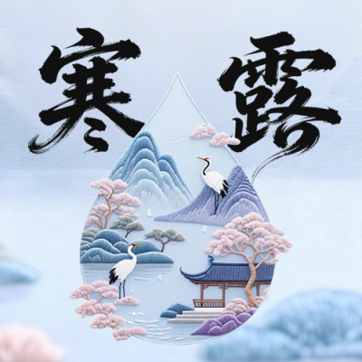 清新唯美寒露节气公众号次图 模板ID：769437