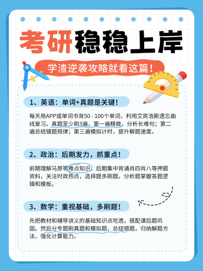 考研教育培训指南宣传小红书封面 模板ID：769689