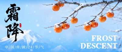 霜降节气柿子实景祝福公众号首图 模板ID：769699