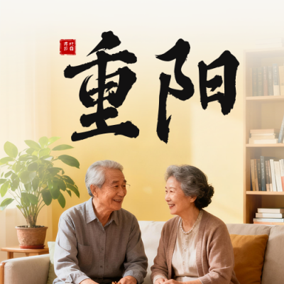 实景重阳节节日祝福公众号次图 模板ID：769707