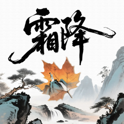 霜降节气中国风宣传封面次图 模板ID：769808