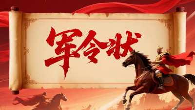 马年企业军令状誓师大会横屏海报 模板ID：770147