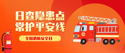 消防安全日手绘宣传公众号首图 模板ID：770277