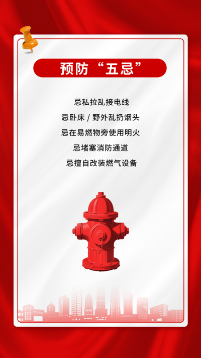 红色消防安全知识科普竖版配图 模板ID：771054