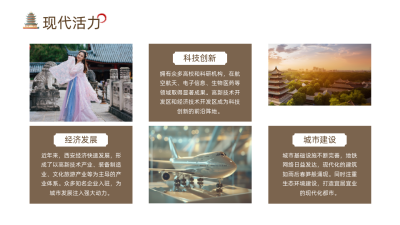 旅游宣传棕色古城西安图文排版PPT单页 模板ID：772307