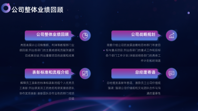 深色渐变四个要点并列关系内容页PPT单页 模板ID：772516
