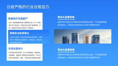 网络安全生活服务蓝色科技风图文排版PPT单页 模板ID：772604