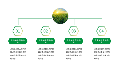 绿色简约农业关系图PPT单页 模板ID：772640